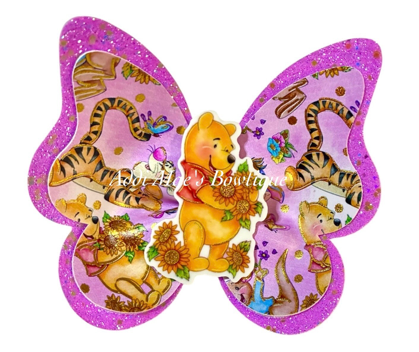 Yellow Bear Friends Butterfly Bow
