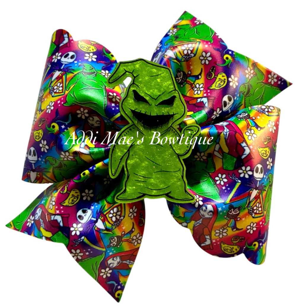 Green Boogie Monster Neon Nightmare  Bow