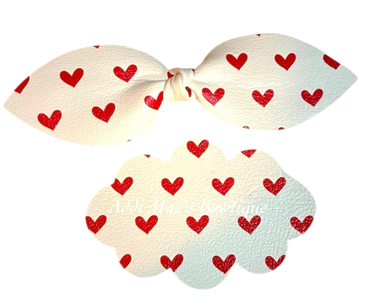 Red Hearts Top Knot Clip & 3” Snap  Clip Set