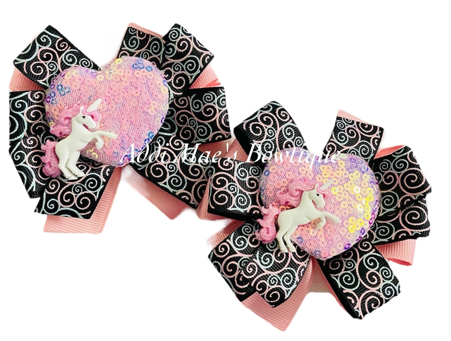Unicorn Ribbon Piggy Bows