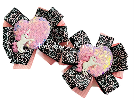 Unicorn Ribbon Piggy Bows