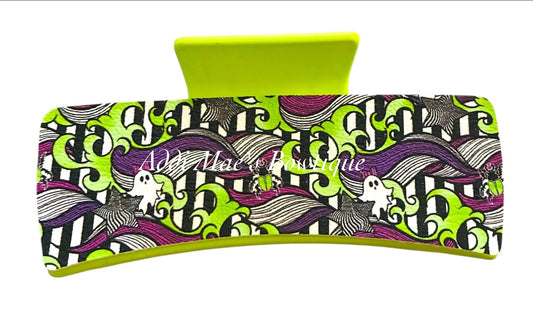 Ghost Stripes Halloween XL Claw Clip