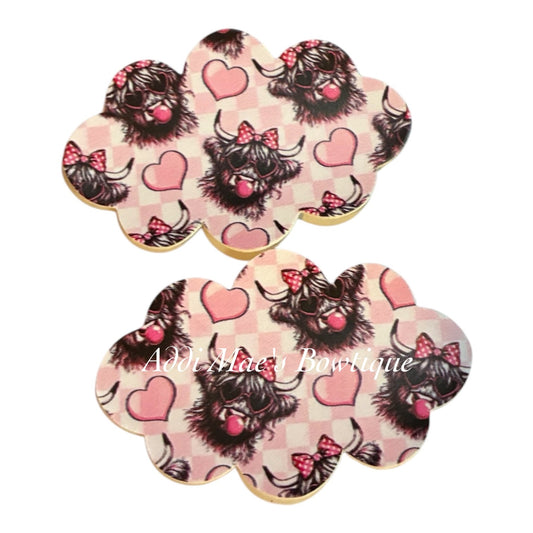 Bubblegum Hearts Cow Snap Clip Set