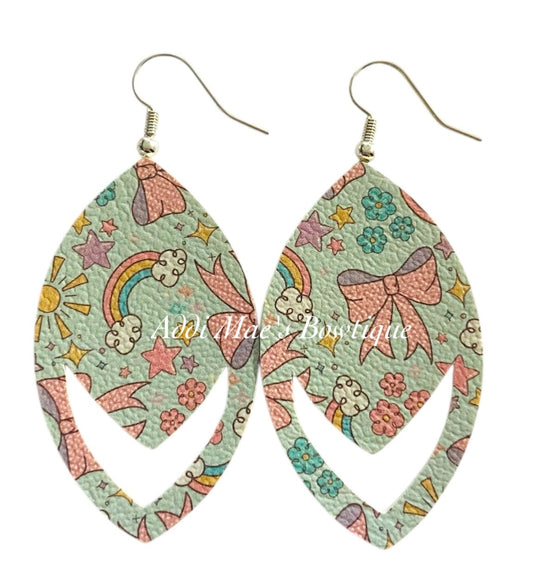 Pastel Rainy Bows Dangle Earrings