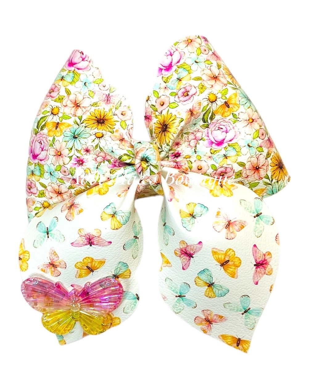 Butterfly Floral Bow