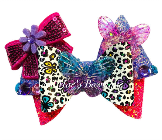 Spring Leopard Butterfly Bow