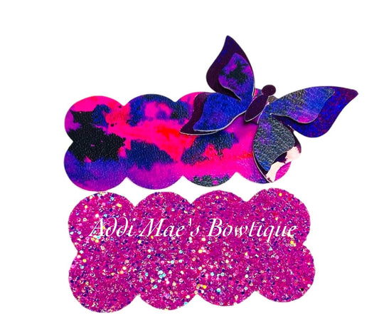 Pink & Purple Butterfly Snap Clip Set