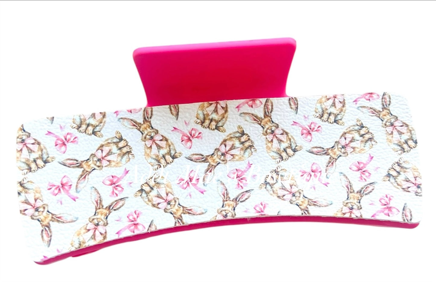 Bunny & Pink Bows  XL Claw Clip