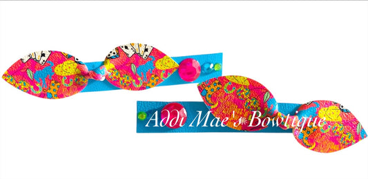 Neon Western Rodeo Top Knot Alligator Clip Set