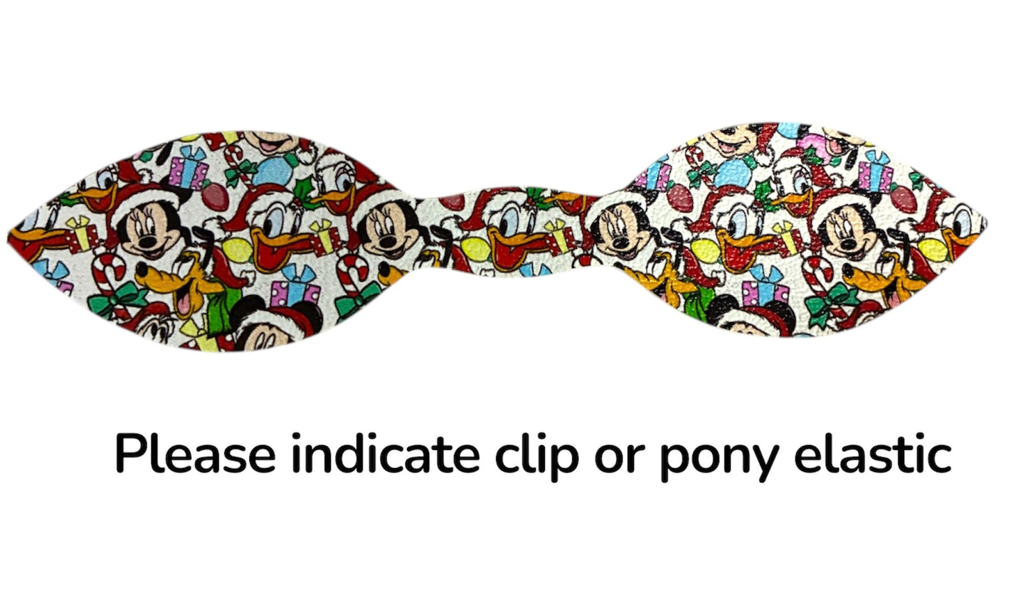 Christmas Mouse Top Knot Pony / Clip