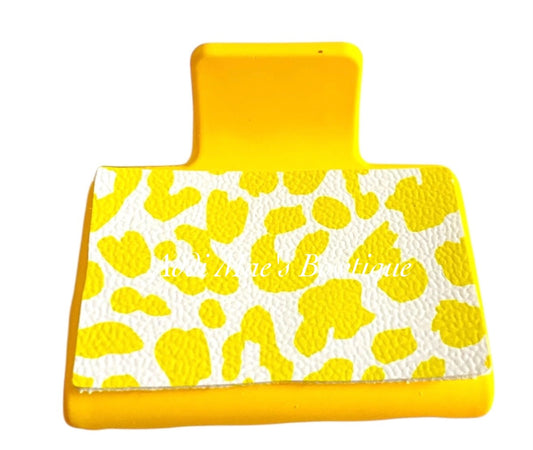 Yellow Cheetah Print Small Claw Clip