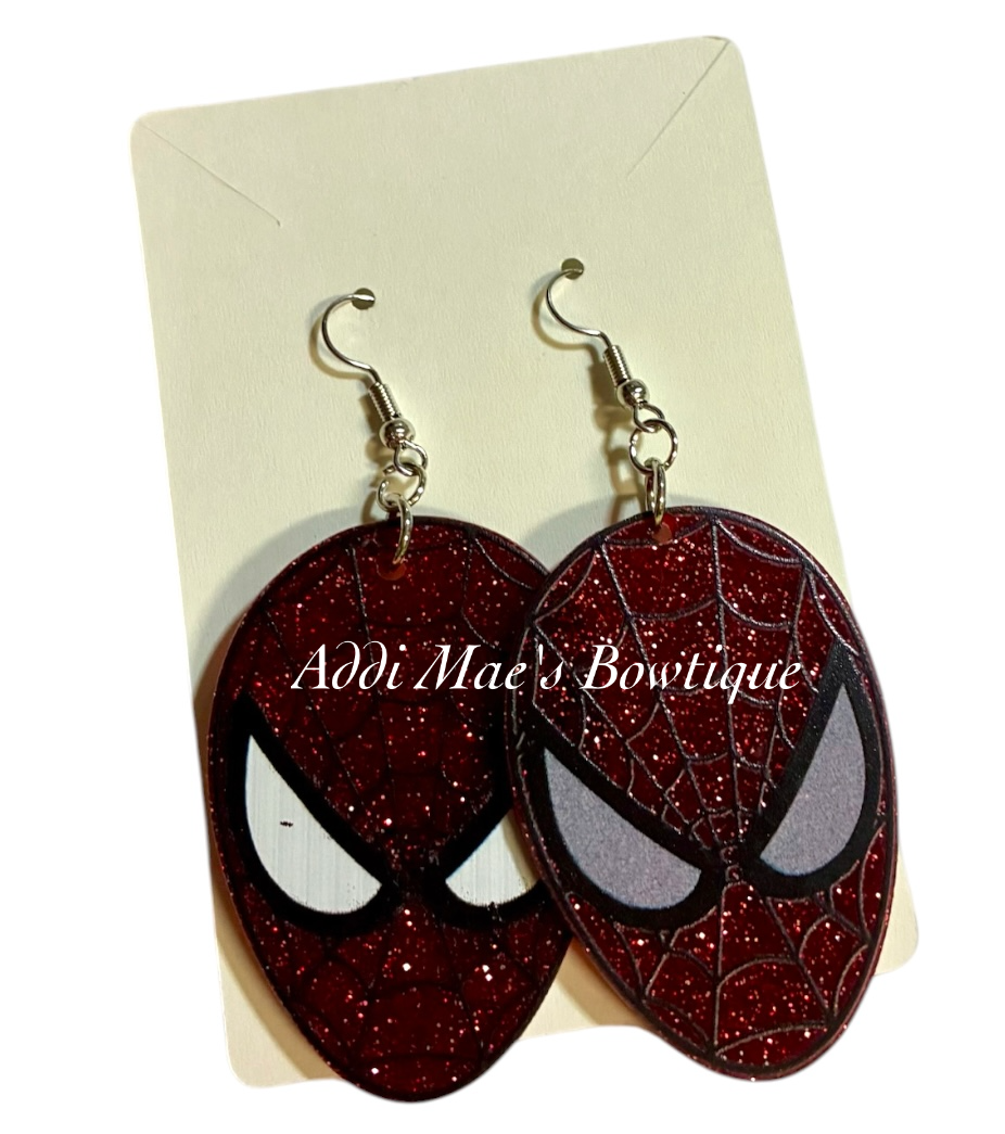 Spider Hero Acrylic Dangle Earrings
