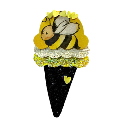 Bumblebee Ice Cream  Cone Clip