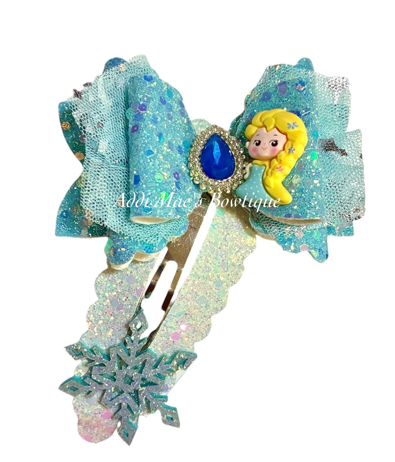 Ice Queen Scalloped Faux Leather XL SnapClip