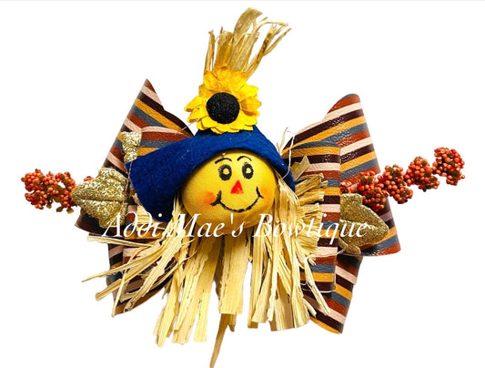 Fall Scarecrow Harvest Bow