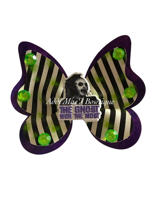 Beetle Green Hair Ghost Movie Bad Guy Halloween Butterfly Bow