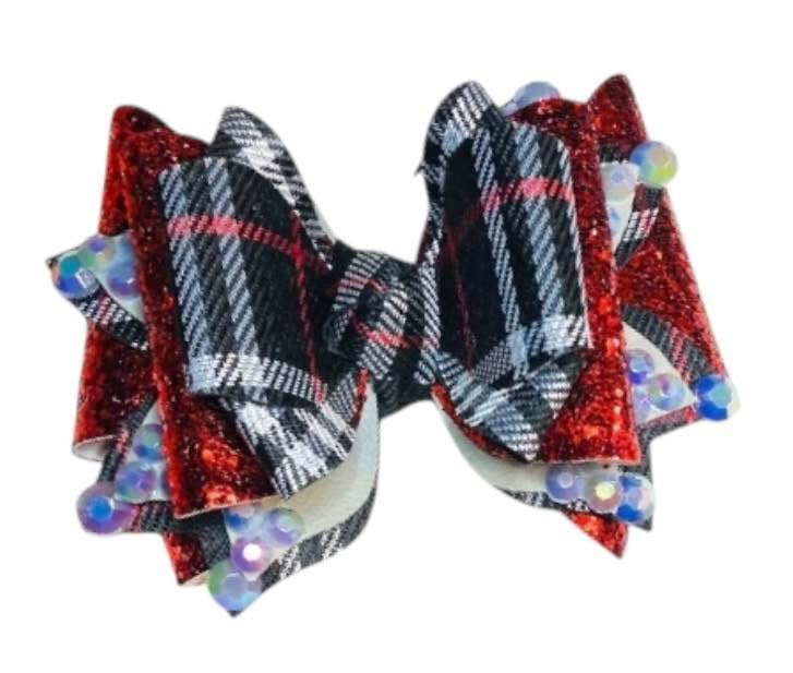 Red & Black Plaid Bow