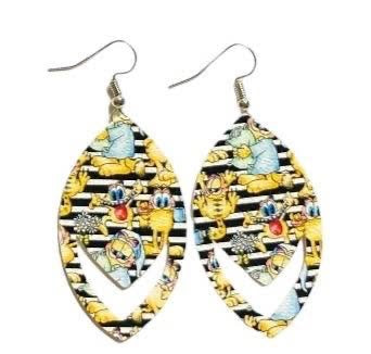 Orange Cat Dangle Earrings