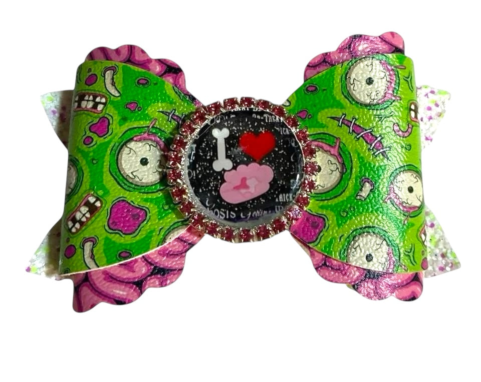 Zombie Brains Halloween Bow