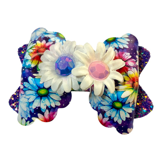Bright Daisy Flowers Bow