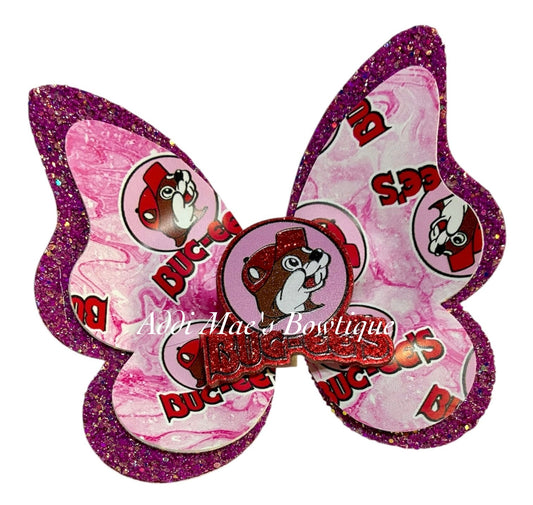 Pink Beaver Butterfly Bow