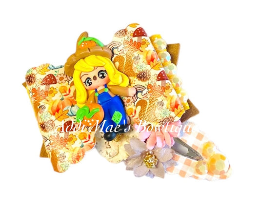Fall Scarecrow Girl XL SnapClip