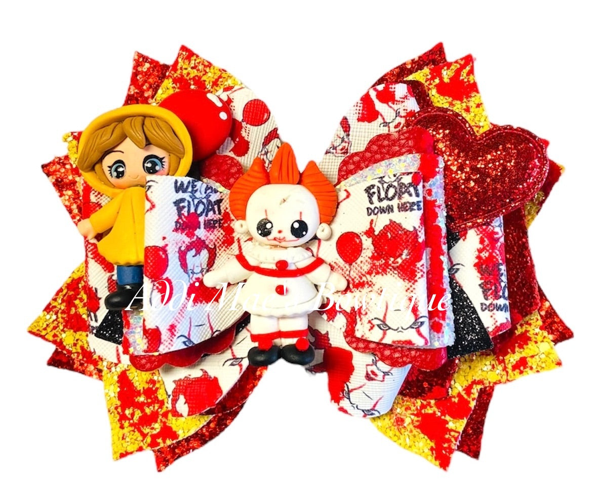Killer Clown Halloween Bow