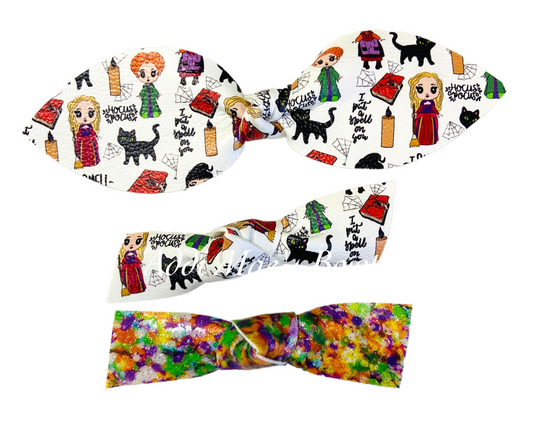 Witch Sisters Halloween Top Knotted Alligator Clip Set