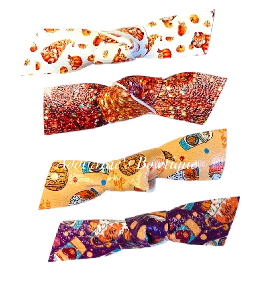 Pumpkin Spice Fall Knotted Alligator Clip Set