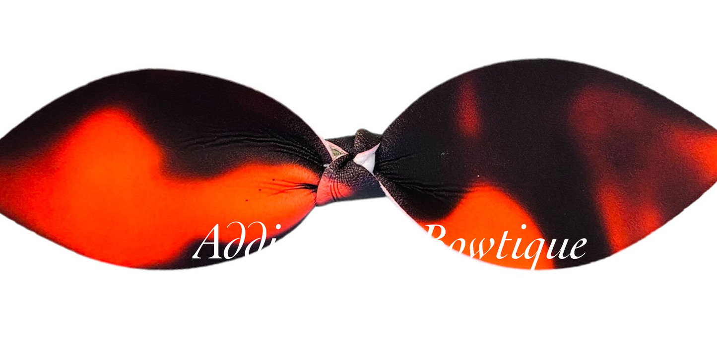 Leopard Bats Halloween Color Change Top Knot Clip Set