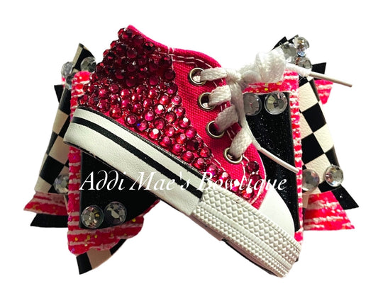 Pink Canvas High Top Bow