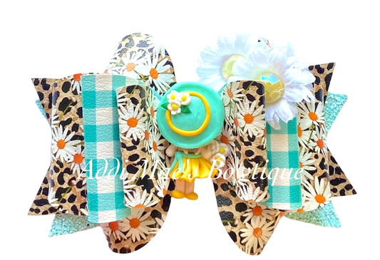 Daisy Girl Leopard Daisies Bow