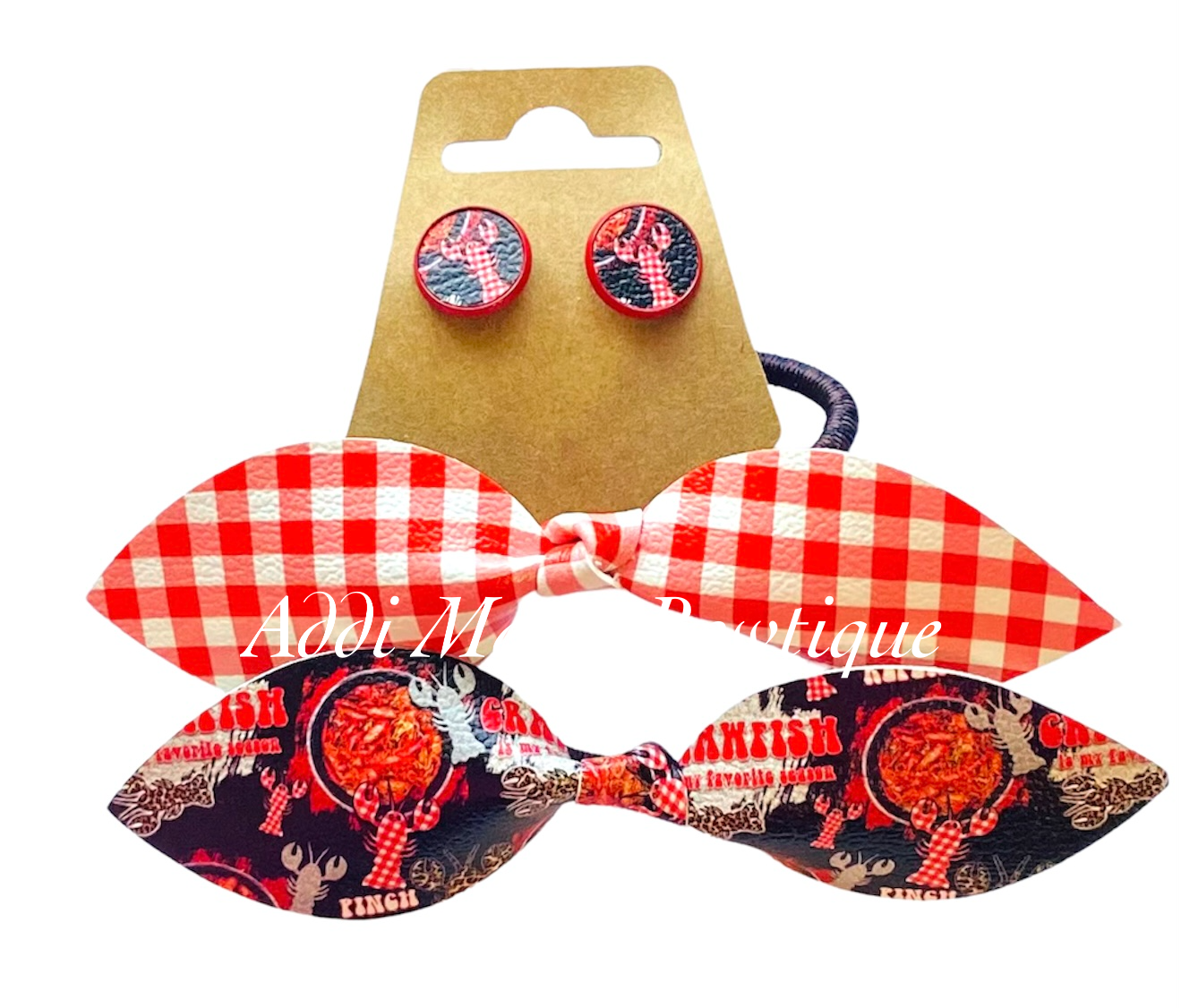 Crawfish Boil Top KnotPony Earring Set