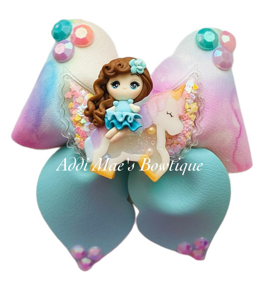 Pastel Tie Dye Unicorn Bow