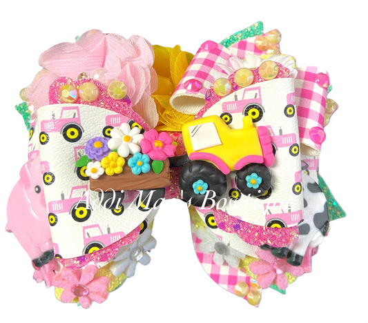Farm Girl Tractor Bow