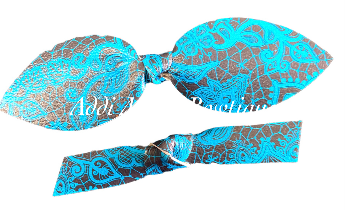 Blue and Black Lace Top Knot Clip, Knotted Clip Set