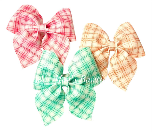 Spring Plaid Bow